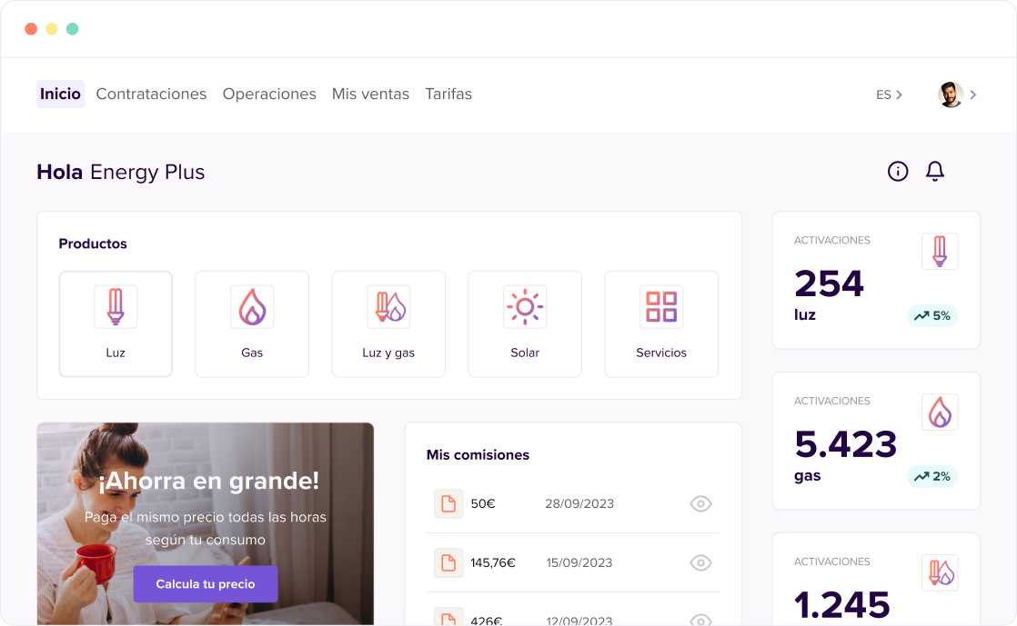 Tecalis Customer Hub. Frontal para agentes y puntos de venta