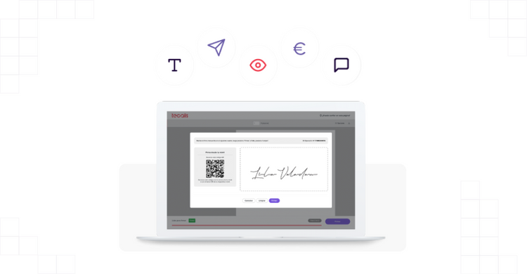 Firma Online en pantalla pórtatil