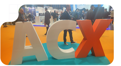 Logo de Accountex en la entrada del evento, dando la bienvenida a todos los profesionales de los sectores contables, financieros y de gestión empresarial
